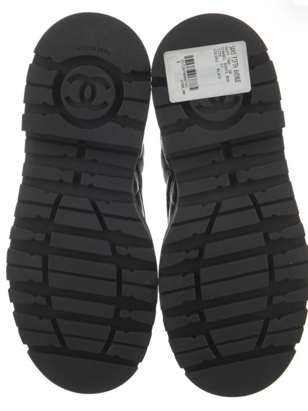 CHANEL Black Quilted Leather Lace-Up Platform Ankle Boot